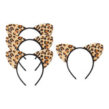 Maxbell 4Pcs Leopard Cat Ears Headband Adorable for Themed Party Holidays Festival Black Hoop