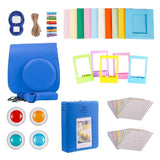 Maxbell For Fujifilm Instax Mini 9 Camera PU Case Filter+Close up Lens Gift Set  cobalt blue