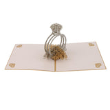 Maxbell 3D Pop Up Ring Wedding Greeting Invitation Cards With Envelope