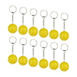 Maxbell 12 Pieces Pickleball Keychain Bag Pendant for Luggage Tags Purse Accessories Yellow