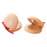 Maxbell 2 Pieces Wooden Castanets Baby Early Education for Babies Classroom Children