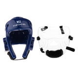 Max Martial Head Protection Face Mask Karate Kung Fu Taekwondo Helmet Blue M