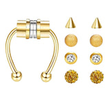 Maxbell Fake Nose Ring Magnetic Non Piercing Punk Style Fashion Gifts for Men Women Gold