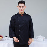Maxbell Chef Jackets Long Sleeves Coat Kitchen Uniforms for Women Men Black 3XL