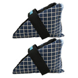 Maxbell 2Pcs Heel Cushion Breathable Soft for Feet Sores Patient blue grid XXL