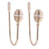 Max 2pcs Zinc Alloy Thicken Curtain Tiebacks Holder Wall Hooks Golden Color
