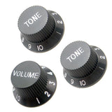 Max Guitar Black Volume + 2 Tone Control Buttons Knobs for ST Sq Electric Guitar