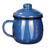 Maxbell Enamel Drinking Mug Tea Cup Juice Cup for Office Kitchen Picnic Blue