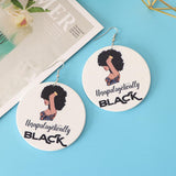 Maxbell 1 Pair Natural African Wooden Earring Handmade Personalized Style for Girls