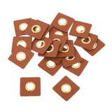 Maxbell 20pcs Badges Patch Labels Eyelets Grommets Sewing Applique Brown Square