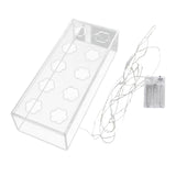 Maxbell Acrylic Flower Vase Rectangular Clear Vase Desktop Flower Boxes Water Holder 25x10x6.5cmLED Light