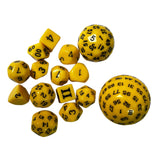 Maxbell 15Pcs Entertainment Toys Dice Game for Role Playing Table Games Party Favors Yellow