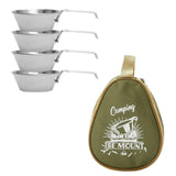 Maxbell 4x 304 Stainless Steel Camping Bowl Outdoor Cookware for Travel Barbecue Green