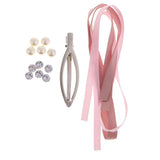 Maxbell DIY Crystal Hair Clip Barrette Making Kits Pink