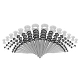 Maxbell 50Pcs Gauges Kit Acrylic Taper Plug Tunnels 14G-00G Transparent Luminous
