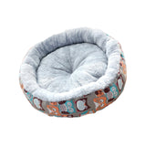 Maxbell cat Dog Bed Kitten Hut 45cm Round Plush for Indoor Cats Small Pets Colorful Owl