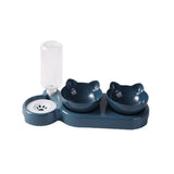 Maxbell 3 in 1 Cat Bowl Set Durable Feeding Bowls for Feeding Puppy Accessories Blue