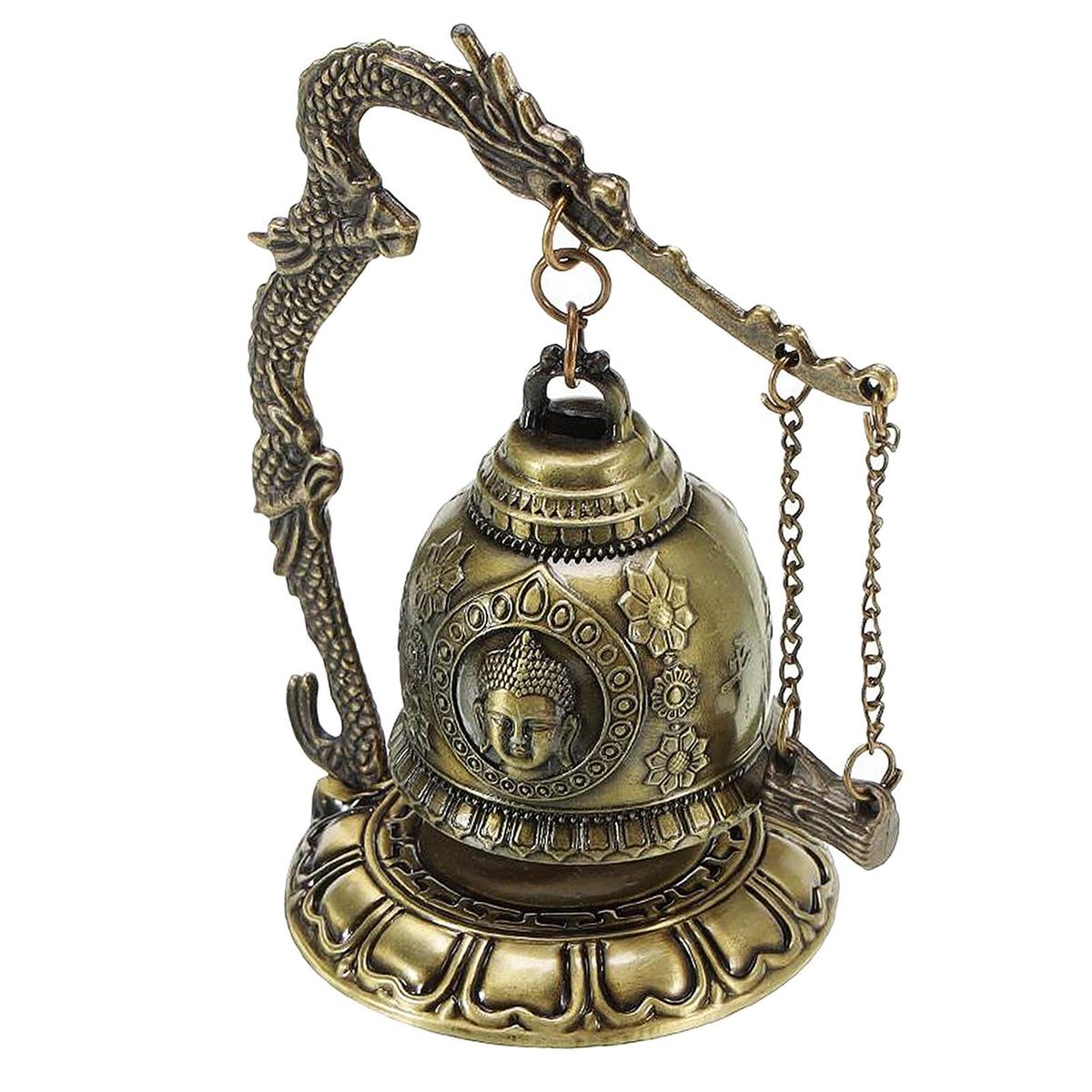 Maxbell Dragon Fengshui Bell Good Luck Bless for Home Desk Decor Buddha head