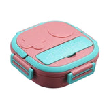 Maxbell Kids Lunch Box Cutlery Storage Reusable Bento Insulated Lunch Box for Picnic Pink 3 grids