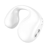 Maxbell 1 Piece Ear Clip Wireless Headset Portable HiFi Sound for Driving Business White