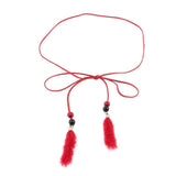 Max Women Slim Waist Belt Rope Chain Faux Leather Clothes Accessories Red