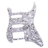 Maxbell 1 Piece SSH Guitar Pickguard Scratch Plate for ST SQ Guitar Black White