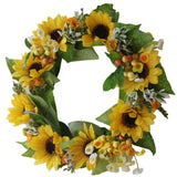 Max Korean-style Fake Flowers Garland Fall Wreath Door Decor Yellow Sunflower