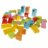 Maxbell 46PCS Wooden Geometry Cognitive Blocks Stacking Game Kids Toy - Person