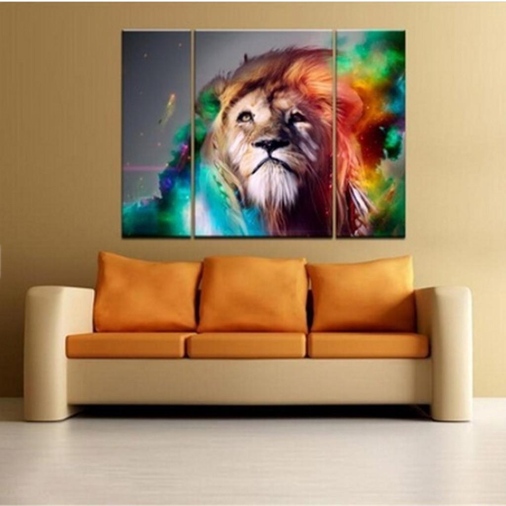 Maxbell Large Canvas Decorative Home Wall Painting Picture Lion Head Animal Print