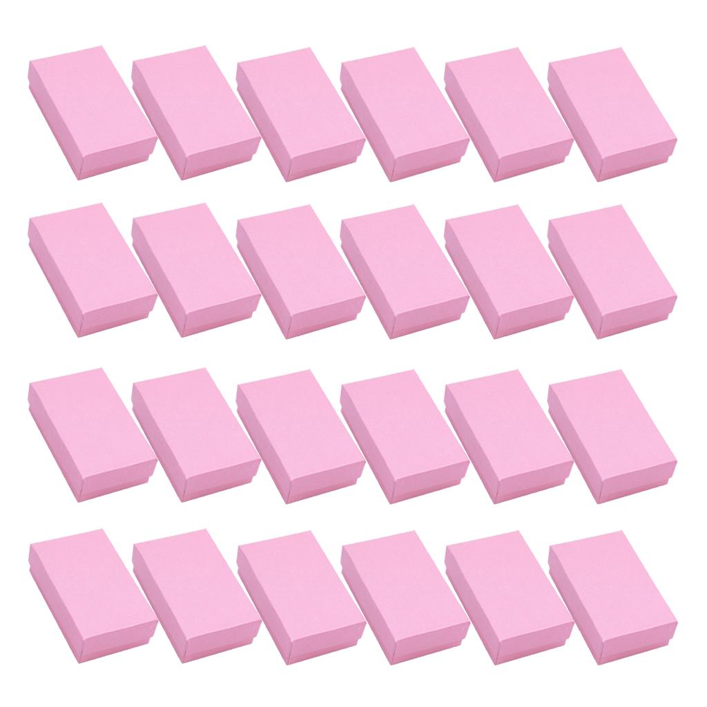 Maxbell 24Colorful Linen Paper Foam Box Ring Storage Holder Pin Display Box pink