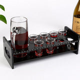 Max Maxb 9-Hole Black Acrylic Shot Glass Holder Rack Barware Whisky Cup Serving Tray