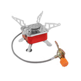 Maxbell Camping Gas Stove Folding Mini Furnace Camp Stove for Garden Outdoor Cooking TubeToLongTank Red