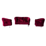 Max Dolls House Miniature Furniture 1/20 Double Sofa Couch for Hot Toys Red