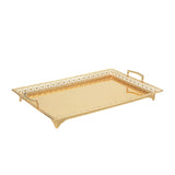 Maxbell Metal Iron Food Serving Tray with Handles for Home Party Elegant Retro Style Aureate