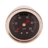 Maxbell Fuel Pressure Regulator gauge 0-100PSI/bar Liquid Fill chrome fuel/oil Gauge