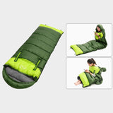 Maxbell Waterproof Camping Warm Hollow Cotton Splicing Sleeping Bag Army Green Left