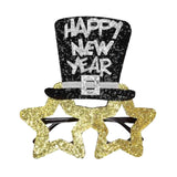 Maxbell Happy New Year Eyeglasses Eyewear Glitter for New Year'S Eve Party Favors Aureate