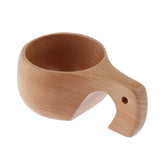Max Nordic Style Wood Craft Drinking Cup Finland Handmade Dual Mug Curved Grip