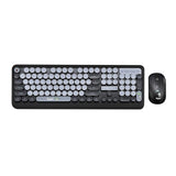 Maxbell Desktop 2.4G Wireless Keyboard & Mouse Combo Retro Round Key Black