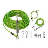 Maxbell Dog Tie Out Cable with 360 Degree Swivel Metal Hook Portable for Running Light Green