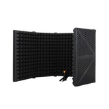 Maxbell Microphone Isolation Shield Studio Recording Foldable Recording for Vocals Black