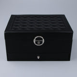 Maxbell Multi-layer Leather Portable Jewelry Storage Display Studs Case Box Black