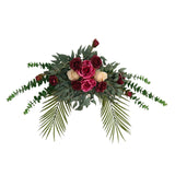 Maxbell Silk Floral Centerpiece Arrangement for Wedding Engagement Party Red