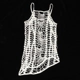 Max Women Crochet Lace Bikini Swimsuit Cover Up Hollow Out Beach Dress White XL