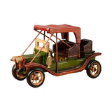 Maxbell Classic Car Model Wooden Decoration Gift Creative Craftwork for Desk Shop Medium Green