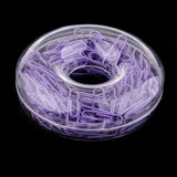 Maxbell A Box of 150pcs Metal Paper Clips Stationery for  Document Organizing Purple