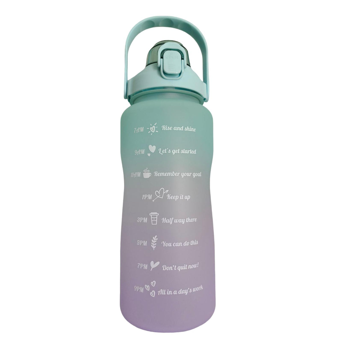 Maxbell Gradient Color Water Bottle with Time Marker Leak Proof for Fitness Hiking E