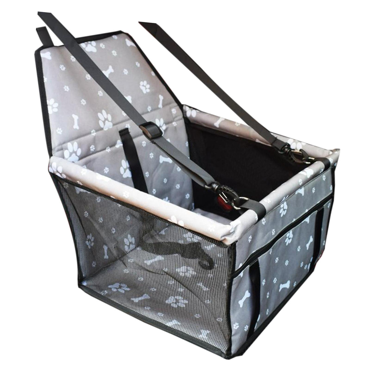 Maxbell Car Dog Cat Seat Cover Safe Protector Waterproof Hammock Cushion Bag Seat Gray Bone Print
