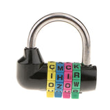 Max 4 Digit Dial Letter Combination Padlock Travel Luggage Suitcase Lock Black