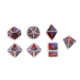 Max Maxb Polyhedral Dice Multi-sided Metal for Dragon Scales DnD Pathfinder RPG Dices red black purple